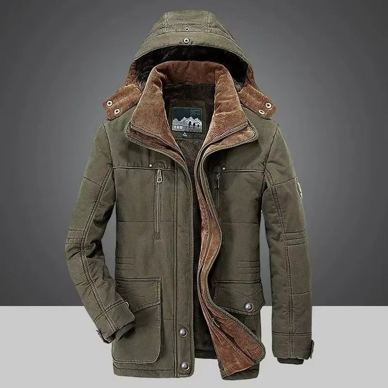 Men's Hooded Parka Jacket - Green