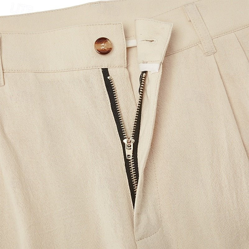 Men's Pleated Linen Trousers