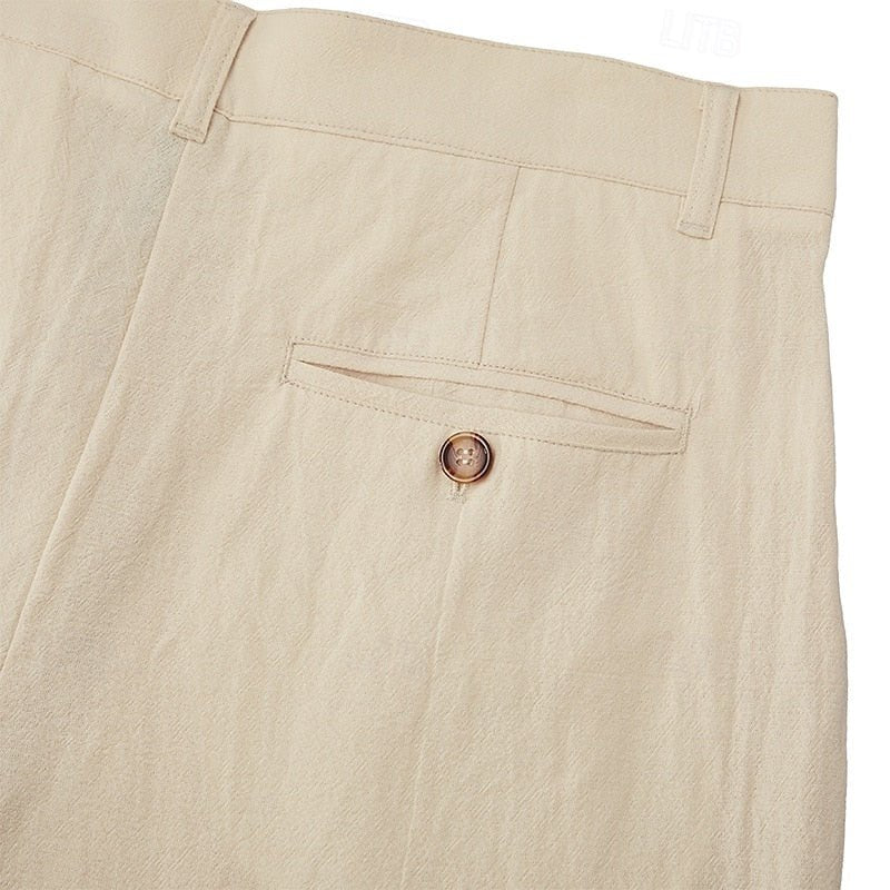 Men's Pleated Linen Trousers
