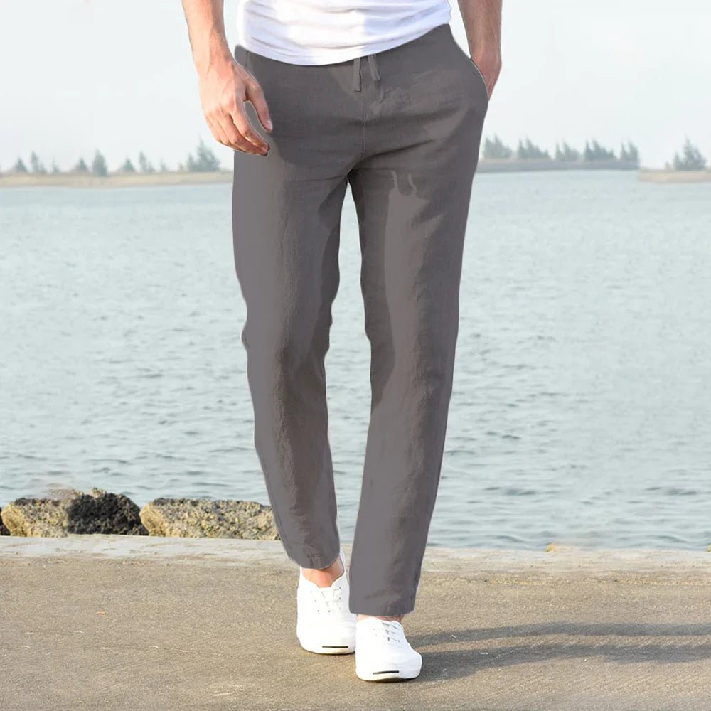 Men's Slim Drawstring Trousers - Gray