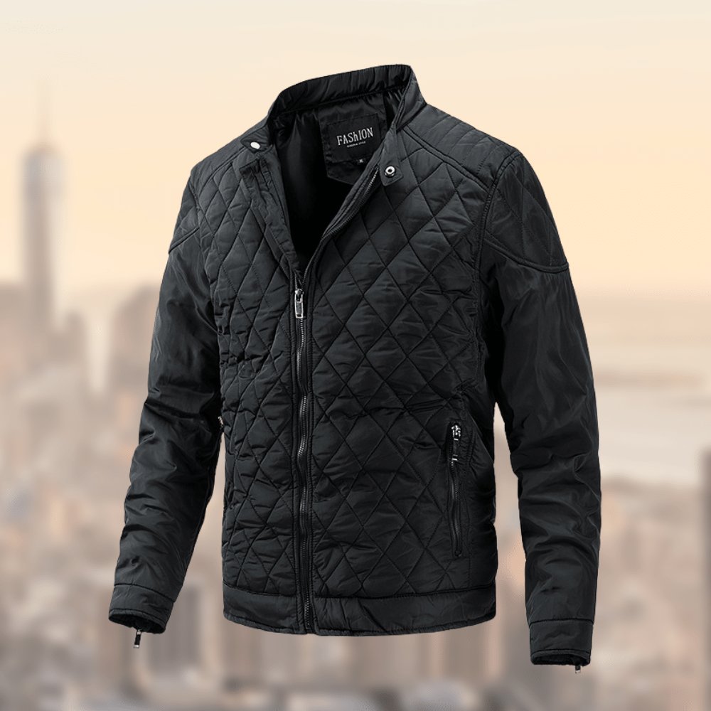 Men's Quilted Moto Jacket - Black
