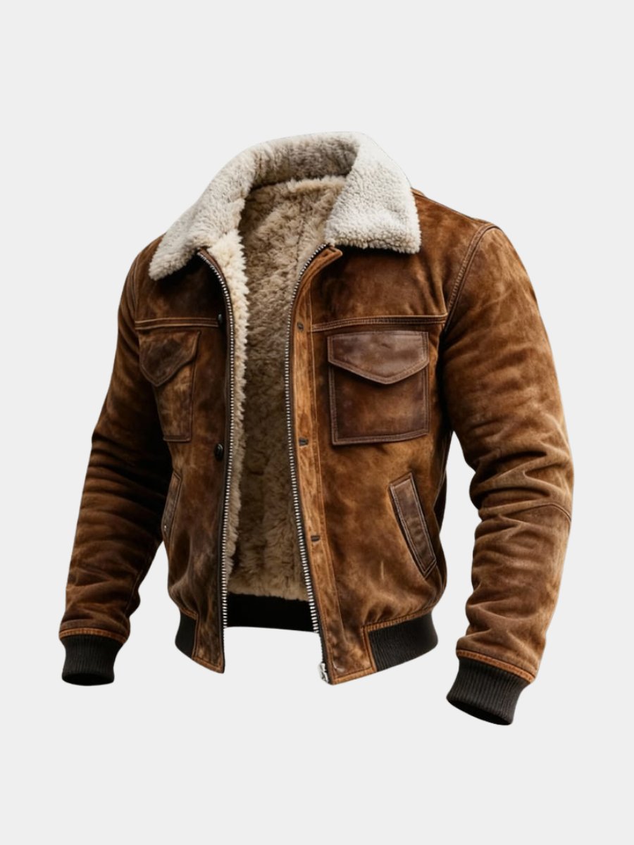 Men's Suede Bomber Jacket