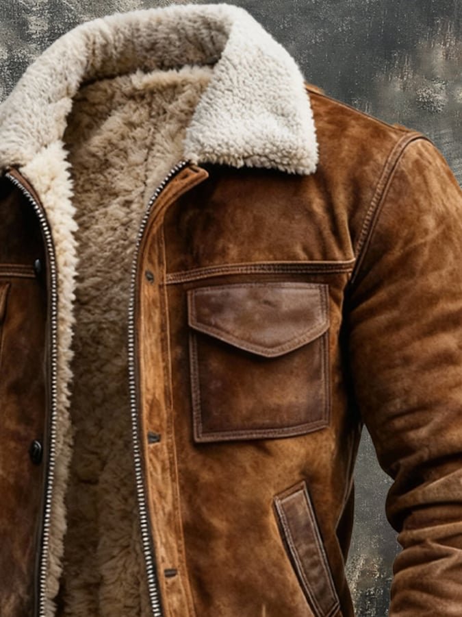 Men's Suede Bomber Jacket